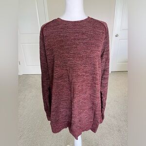 EUC Lululemon Breeze By Longsleeve Top Size Estimated to be XL Burgundy Color
